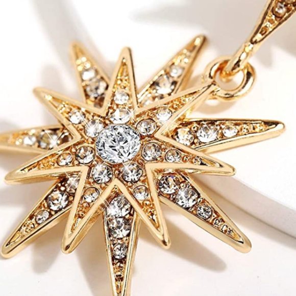 Betsey Johnson Gold Plate Star Dangle Drop Earring - Picture 7 of 9